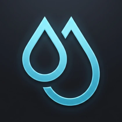Moodropic app icon: two droplets forming a mood curve